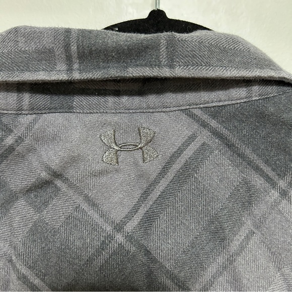 Under Armour Men's Size XXl Gray Plaid Shirt Loose fit Coldgear cozy warm - Picture 5 of 9